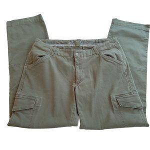 Eddie Bauer vintage Khaki green canvas cargo pants with drawstring. …